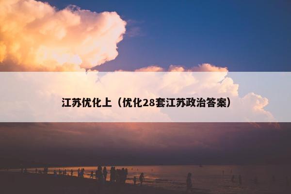 江苏优化上（优化28套江苏政治答案）
