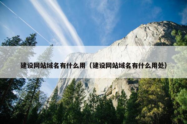 建设网站域名有什么用（建设网站域名有什么用处）
