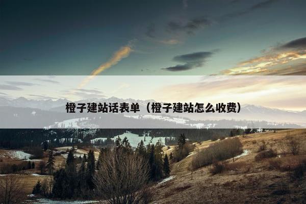 橙子建站话表单（橙子建站怎么收费）