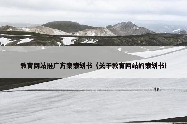 教育网站推广方案策划书（关于教育网站的策划书）