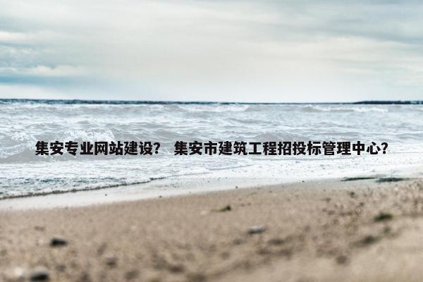 集安专业网站建设？ 集安市建筑工程招投标管理中心？