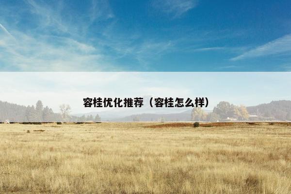 容桂优化推荐（容桂怎么样）