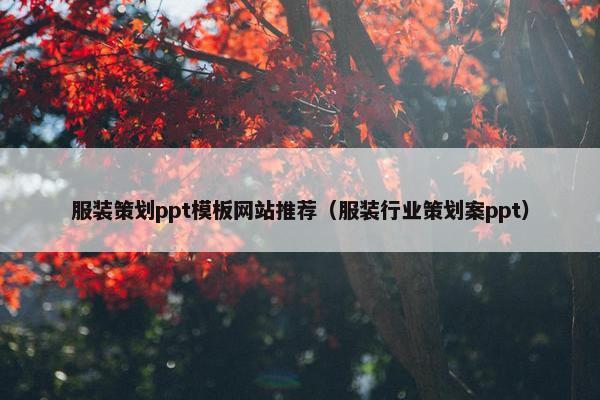 服装策划ppt模板网站推荐（服装行业策划案ppt）