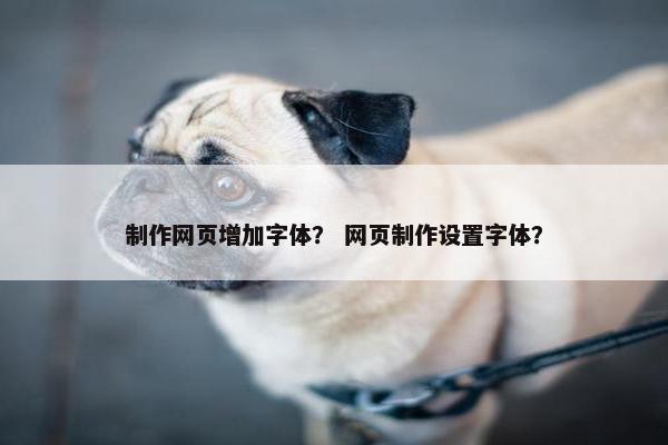制作网页增加字体？ 网页制作设置字体？