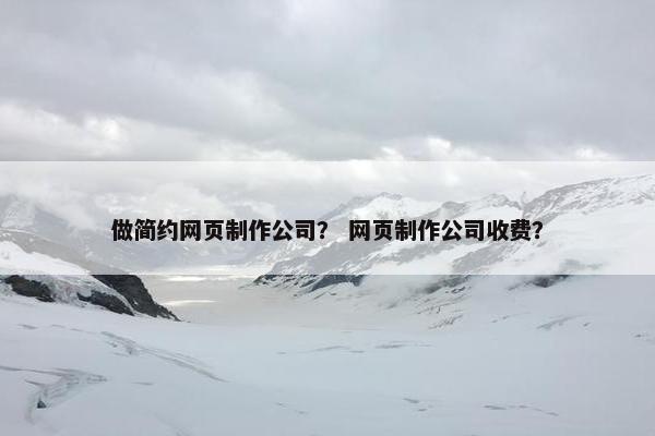 做简约网页制作公司？ 网页制作公司收费？