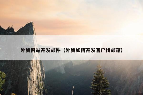 外贸网站开发邮件（外贸如何开发客户找邮箱）