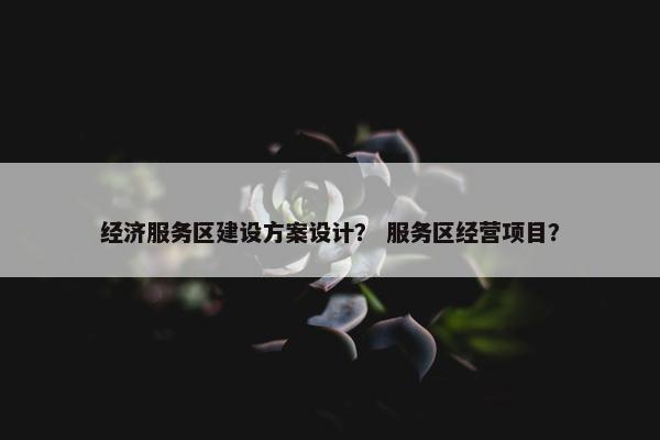 经济服务区建设方案设计？ 服务区经营项目？