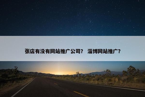 张店有没有网站推广公司？ 淄博网站推广？