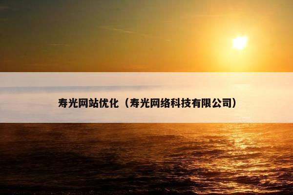 寿光网站优化（寿光网络科技有限公司）