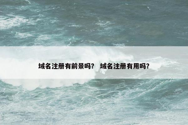 域名注册有前景吗？ 域名注册有用吗？