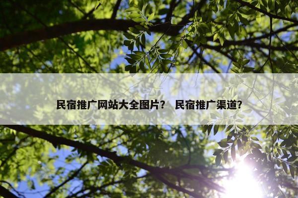 民宿推广网站大全图片？ 民宿推广渠道？