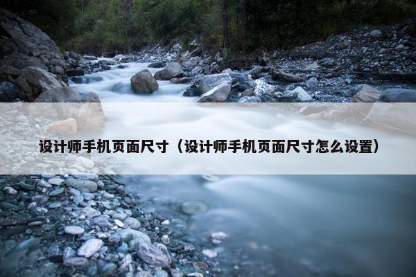 设计师手机页面尺寸（设计师手机页面尺寸怎么设置）