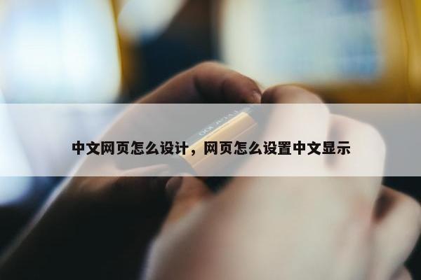 中文网页怎么设计，网页怎么设置中文显示