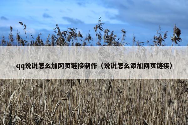qq说说怎么加网页链接制作（说说怎么添加网页链接）