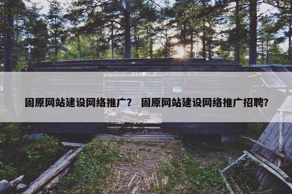固原网站建设网络推广？ 固原网站建设网络推广招聘？