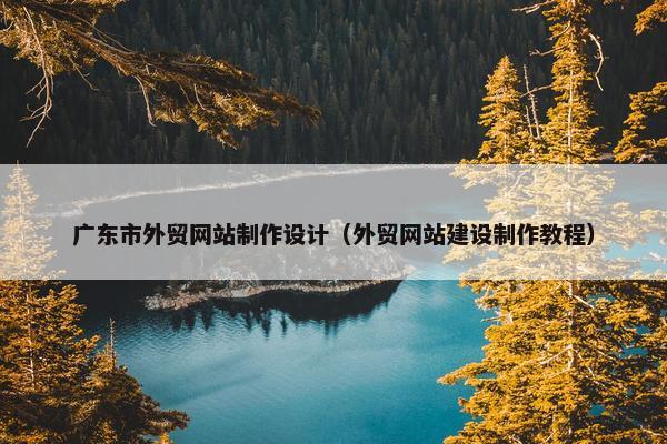 广东市外贸网站制作设计（外贸网站建设制作教程）