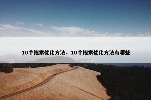 10个搜索优化方法，10个搜索优化方法有哪些