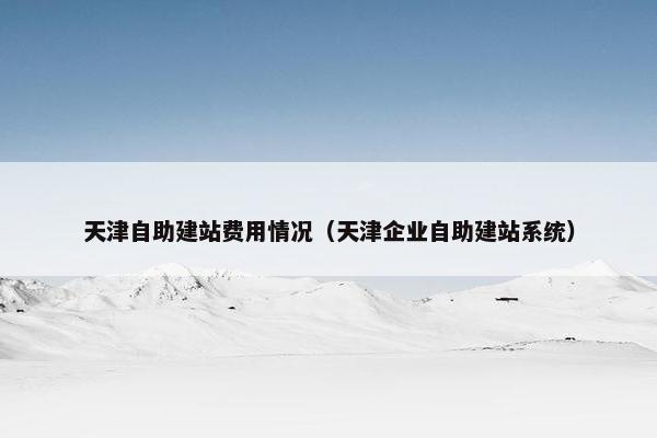 天津自助建站费用情况（天津企业自助建站系统）