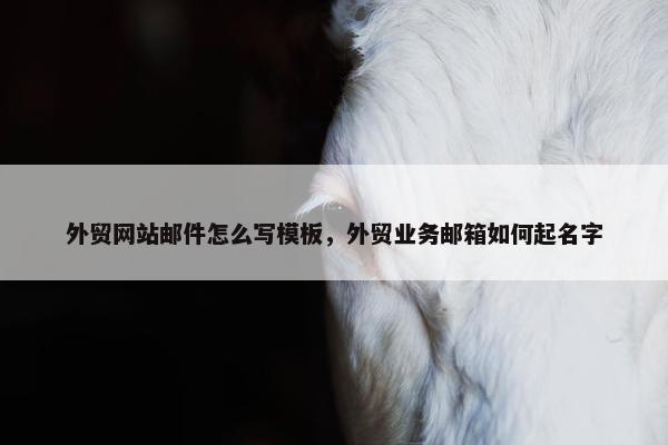 外贸网站邮件怎么写模板，外贸业务邮箱如何起名字