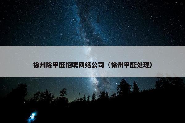 徐州除甲醛招聘网络公司（徐州甲醛处理）