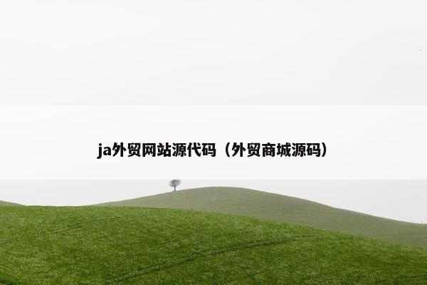 ja外贸网站源代码（外贸商城源码）