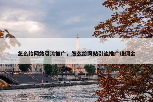 怎么给网站引流推广，怎么给网站引流推广赚佣金