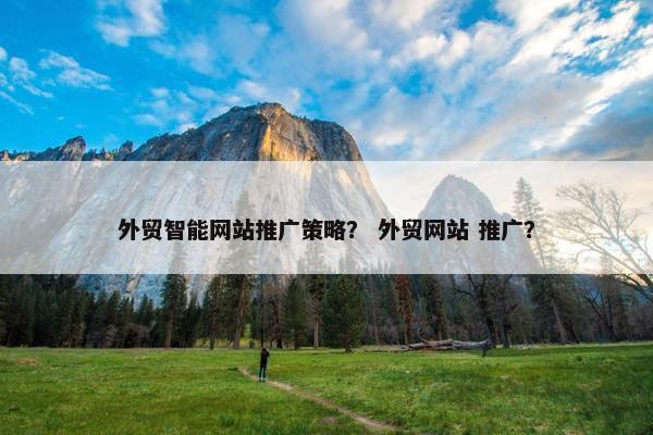 外贸智能网站推广策略？ 外贸网站 推广？