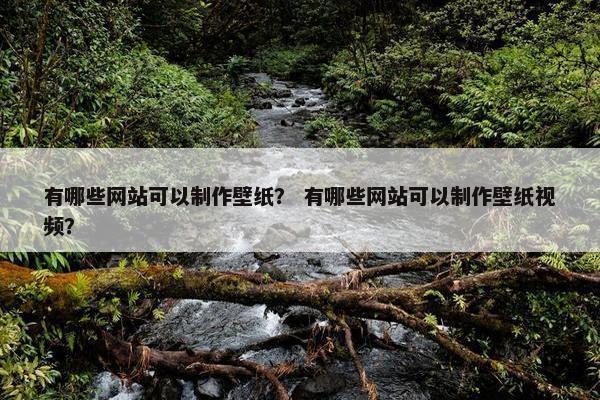 有哪些网站可以制作壁纸？ 有哪些网站可以制作壁纸视频？