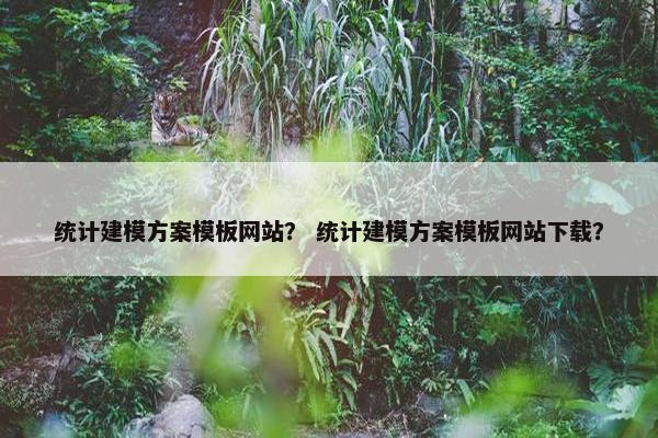 统计建模方案模板网站？ 统计建模方案模板网站下载？