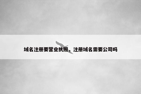 域名注册要营业执照，注册域名需要公司吗
