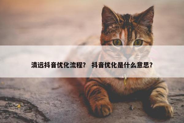 清远抖音优化流程？ 抖音优化是什么意思？