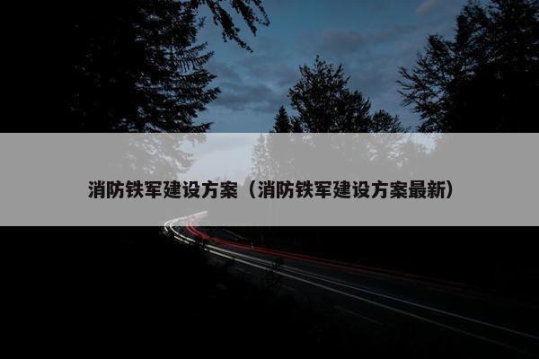 消防铁军建设方案（消防铁军建设方案最新）