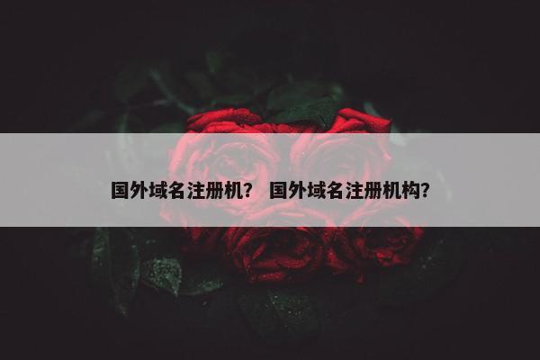 国外域名注册机？ 国外域名注册机构？