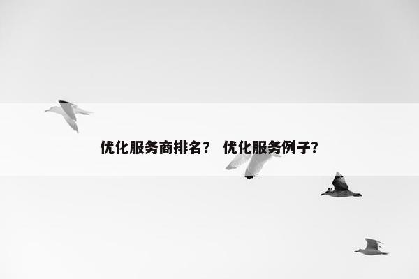 优化服务商排名？ 优化服务例子？