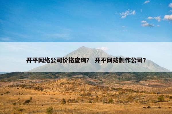开平网络公司价格查询？ 开平网站制作公司？