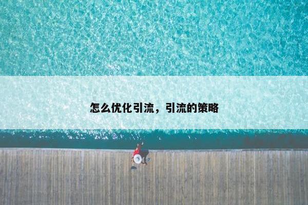 怎么优化引流，引流的策略