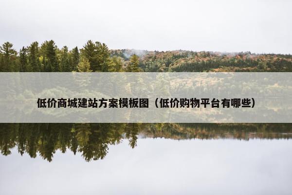低价商城建站方案模板图（低价购物平台有哪些）