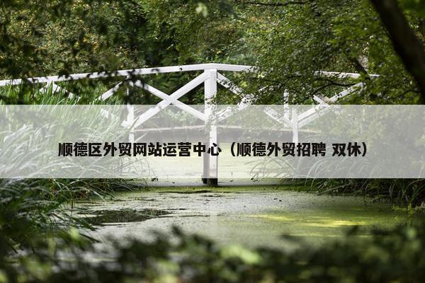 顺德区外贸网站运营中心（顺德外贸招聘 双休）