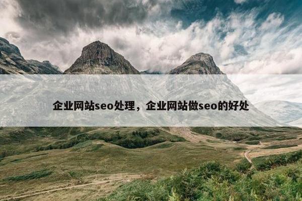 企业网站seo处理，企业网站做seo的好处