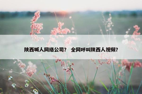 陕西喊人网络公司？ 全网呼叫陕西人视频？