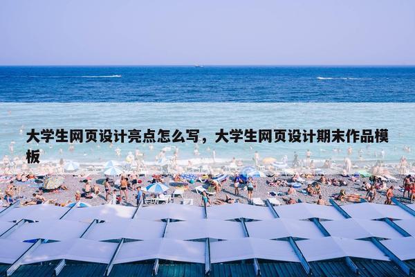 大学生网页设计亮点怎么写，大学生网页设计期末作品模板