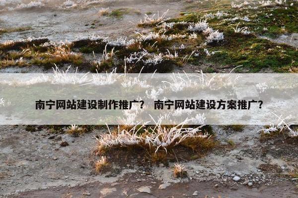 南宁网站建设制作推广？ 南宁网站建设方案推广？