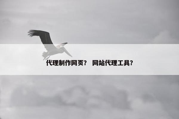 代理制作网页？ 网站代理工具？