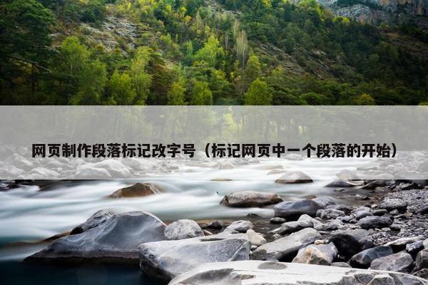 网页制作段落标记改字号（标记网页中一个段落的开始）