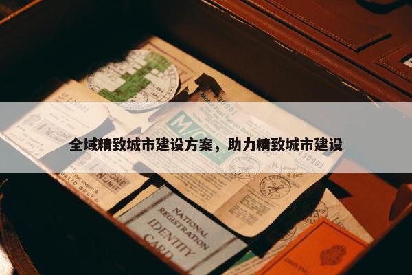 全域精致城市建设方案，助力精致城市建设