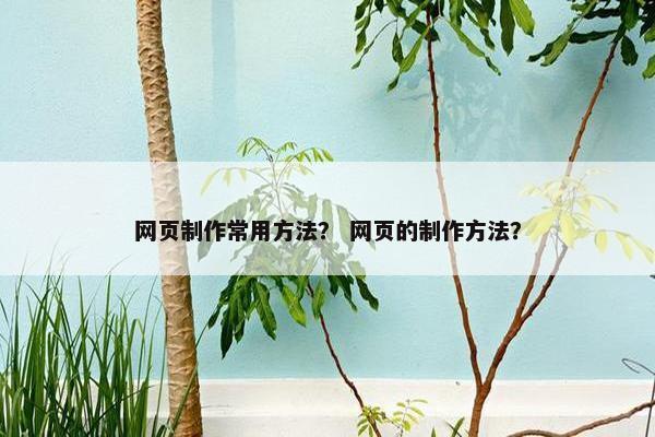 网页制作常用方法？ 网页的制作方法？