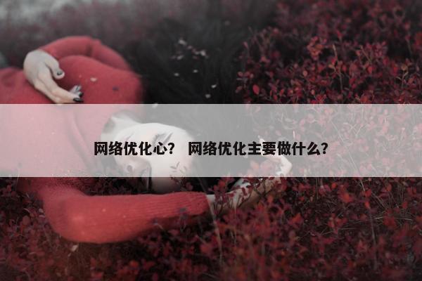网络优化心？ 网络优化主要做什么？