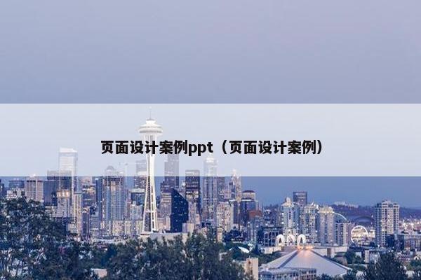 页面设计案例ppt（页面设计案例）