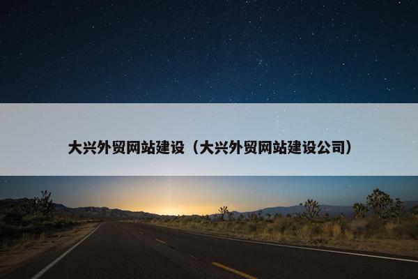 大兴外贸网站建设（大兴外贸网站建设公司）