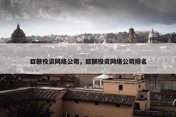 巨额投资网络公司，巨额投资网络公司排名